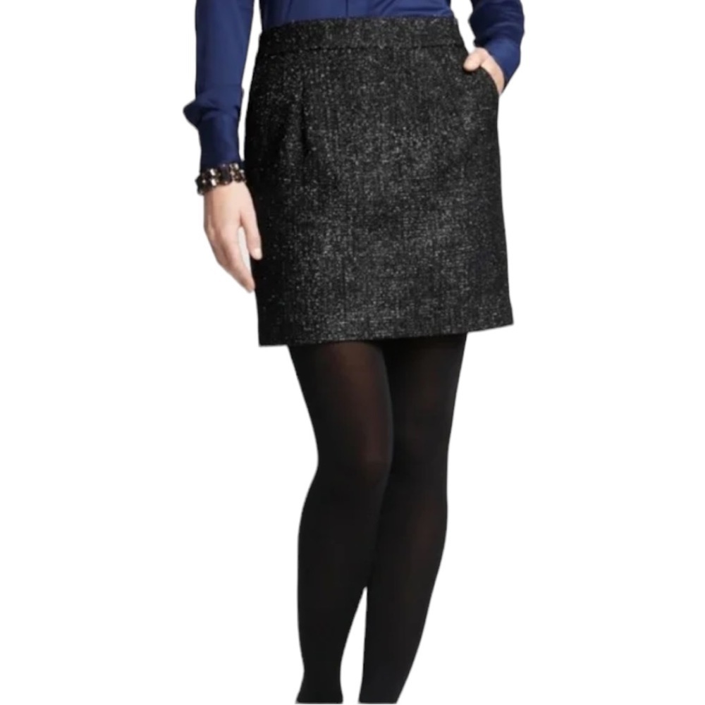 Ann Taylor Sparkly Tweed Skirt Black
